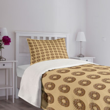 Cocoa Glazed Donuts Bedspread Set