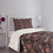 Vintage Murky Grunge Blooms Bedspread Set