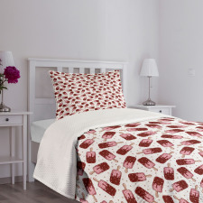 Strawberry Popsicles Art Bedspread Set