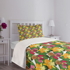 Tropic Foliage Woody Plants Bedspread Set