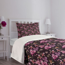 Retro Wild Flowers Motifs Bedspread Set