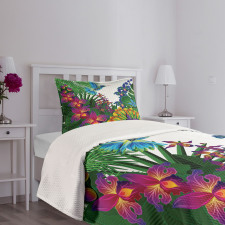 Vibrant Tropical Jungle Bedspread Set