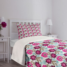 Abstract Marsala Blossoms Bedspread Set