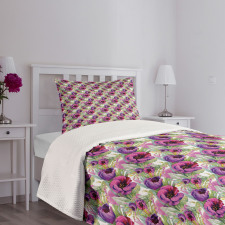 Valentines Flowers Romantic Bedspread Set