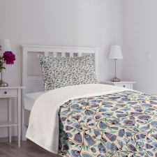 Birds Flourishing Flowers Bedspread Set