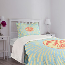 Greeting Text Bedspread Set