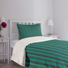 Forest Color Pastel Lines Bedspread Set