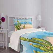 Lonely Cactus in the Desert Bedspread Set