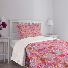 Cartoon Style Colorful Design Bedspread Set