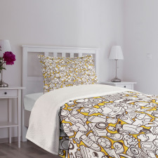 Modern Urban Art Graffiti Bedspread Set