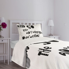 Hand Drawn Calligraphy Retro Bedspread Set