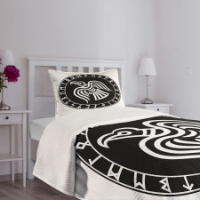 Illustration of Odins Ravens Bedspread Set