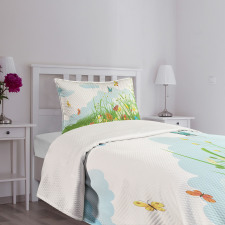 Clouds with Spring Meadow Bedspread Set