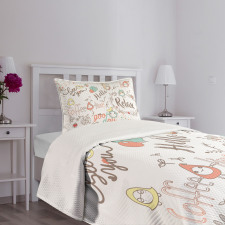 See You Hello Day Text Bedspread Set