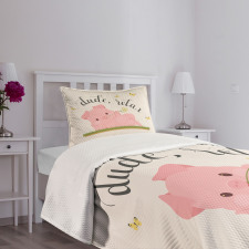 Pot Belly Pink Piglet Bedspread Set