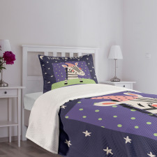 Sleeping Zebra in Nightcap Bedspread Set