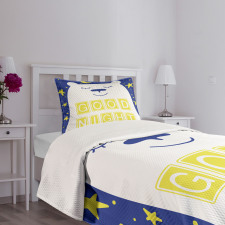 Polar Bear Night Text Bedspread Set