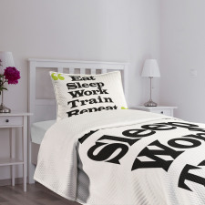 Eat Sleep Work Train Repeat Bedspread Set