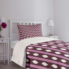 Stripes and Diamond Shape Bedspread Set