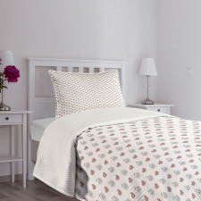 Hearts Built-in Pomegranate Bedspread Set