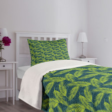 Palms on Aztec Background Bedspread Set