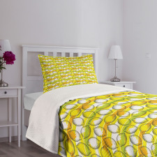 Dotted Fresh Citrus Fruits Bedspread Set