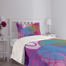 Waves in Hand-drawn Style Bedspread Set