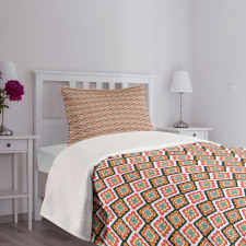 Checkered Folkloric Vibrant Bedspread Set