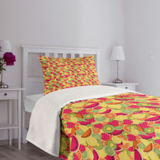 Orange Watermelon Strawberry Bedspread Set