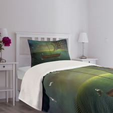 Boat Sailing in a Calm Sea Bedspread Set