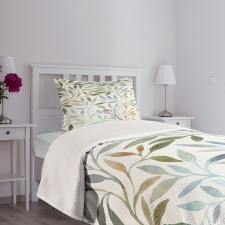 Watercolor Floral Pattern Bedspread Set