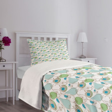 Whole Pears and Apple Slice Bedspread Set