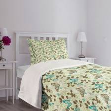 Monarch Butterfly and Palm Bedspread Set