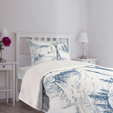 Landscape of Snowy Mountains Bedspread Set