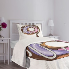 Doughnut American Food Theme Bedspread Set