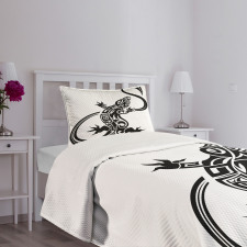 Lizard Silhouette Design Bedspread Set