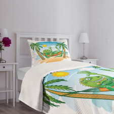 Tropical Holiday Palm Tree Bedspread Set