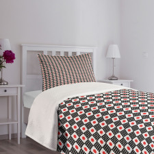 Grid Stripes and Squares Bedspread Set