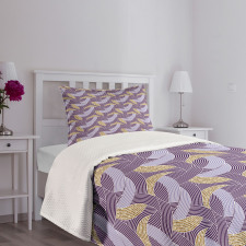 Crossed Curved Arc Design Bedspread Set