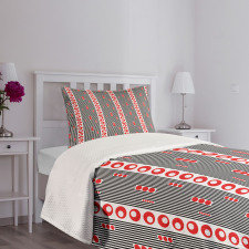 Vertical Stripes Circles Bedspread Set