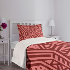 Angled Lines and Dots Bedspread Set