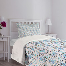 Hand Drawn Square Pattern Bedspread Set