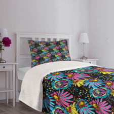 Sixties Colorful Cartoon Bedspread Set