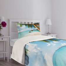 Exotic Palm Tree Ocean Bedspread Set
