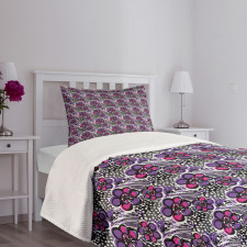 Doodle Style Brush Strokes Bedspread Set