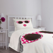 Polka Dot Cat Eye Sunglasses Bedspread Set