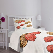 Peanut Sketch of Nut Bedspread Set