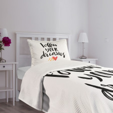 Hand Drawn Brush Lettering Bedspread Set