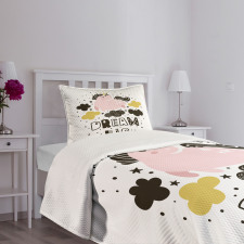 Unicorn in the Sky with Stars Bedspread Set