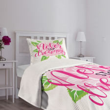 Romantic Rose Calligraphy Bedspread Set